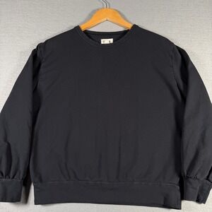 Pact Womens Organic Cotton French Terry Crewneck Sweatshirt Black Size S 13262